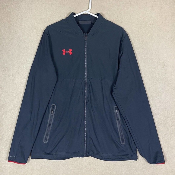 Under Armour Sweatshirt Adult Extra Large‎ Black Fitted Storm Jacket Mens - Picture 1 of 10